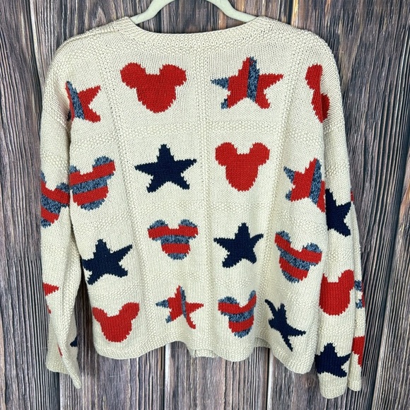 Vintage Disney Limited Edition Crochet Knit 4th of July Sweater Women's Large - Picture 6 of 10